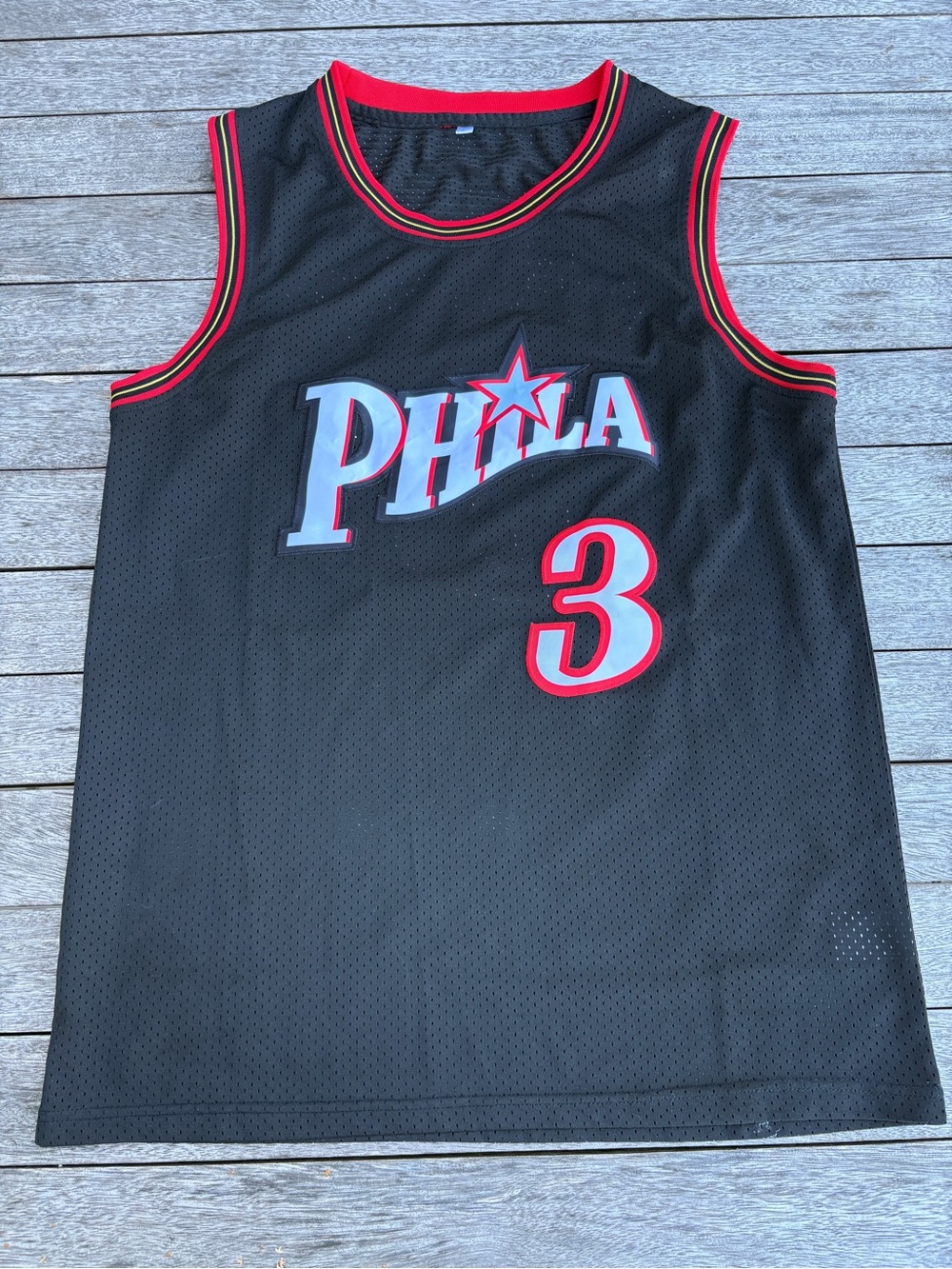 Philadelphia-Inspired Black #3 Basketball Jersey Non Official